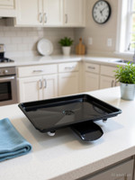 Aarlus Dish Rack Water Drain Tray with Outlet | Kitchen Dish Drying Drainer Black Tray