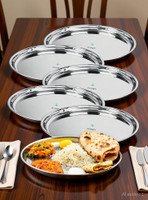 Shriyagic Stainless Steel Dinner Plate Set Of 6 Dinner Plate(Pack of 6)