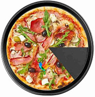 H&M Store 26cm Non-Stick Pizza Tray - Round Carbon Steel Baking Tray for Oven Use Baking Pan(Microwave Safe)