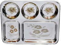 FABTOUCH BEST QUALITY STAILNESS STEEL BHOJAN THALI PACK OF 1 Sectioned Plate