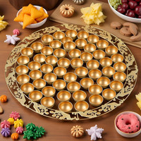 Tears Crafts 56 Bhog Thali Set | 20 Inch Gold-Plated Metal Thali with 56 Bowls Gold Plated, Gold(Gold)