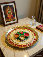 P A HEALTH AND FITNESS Puja Thalposh , Saadi, occasions ,Thalicover ,for thali decoration Wool(1 Pieces, Multicolor)