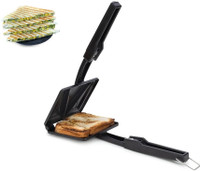 GLARIXA Best Non-Stick Gas Toaster Compatibility for Sandwich Maker T27 2 W Pop Up Toaster(Black)