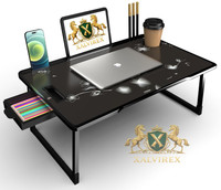 FurniGully FLAWER COTTED Plastic Study Table(Free Standing, Finish Color - black flawer, Pre-assembled)