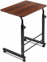 JINKEY Height Adjustable Laptop Table with Wheels Portable Study Desk for Home Office Wood Portable Laptop Table(Finish Color - Matte Brown, DIY(Do-It-Yourself))