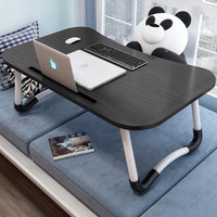 FurniGully Wood Portable Laptop Table(Finish Color - BLACK, Pre Assembled)