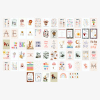Kids Nursery Wall Collage Kit (Pack of 65) 250 GSM Premium Posters Vinyl(6 inch X 4 inch)