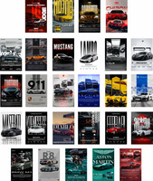 Pack Of 27 Self Adhesive Sticker Car Posters Wall Collage Kit | Aesthetic Sports Car Wall Art for Bedroom, Dorm & Office | Car Enthusiast Gift | Premium Photographic Full Glue Posters Fine Art Print(6 inch X 4 inch, Luxury & Supercar 1400DPI Print)