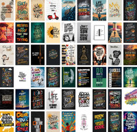 Motivational Quote Posters | Success, Goals & Life Transformation Bundle | Daily Inspiration for Work, Study & Fitness | Paper Print(6 inch X 4 inch, 54 posters, HIgh Quality print)