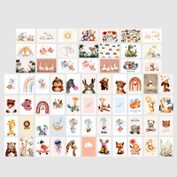 Kids Nursery Wall Collage Kit (Pack of 65) 250 GSM Premium Posters Vinyl(6 inch X 4 inch)