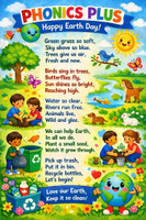 Phonics Plus Happy Earth Day Poem Chart for Kids Educational Wall Poster - English Rhymes and Save Environment Learning Chart for Nursery, Pre-School, and Kids Room Wall Decoration - Multicolor Paper Print Paper Print(18 inch X 12 inch)
