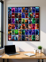 Pack of 54 Marvel Superheroes Aesthetic Wall Collage kit Posters | Avengers's Posters for Wall Decoration | Wall Art For Bedroom, Office, Living room, Dorm room Fine Art Print(6 inch X 4 inch)