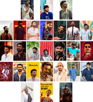 South Supet Star Ðhanush Poster Set of 27, 350 GSM Glossy Wall Art | Stylish Star Collection | Tollywood Movie Posters for Fans, Bedroom & Wall Decor 3D Poster (4 inch X 6inch) Photographic Paper(6 inch X 4 inch, Envelope)
