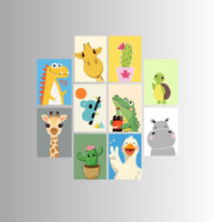 Cute Cartoon Animal Poster Set of 10 | A6 Size (4x6 Inch) Premium Glossy HD Prints | Kids Room Wall Decor | Nursery & Playroom Decoration | Easy to Apply with Tape or Glue Paper Print(6 inch X 4 inch)