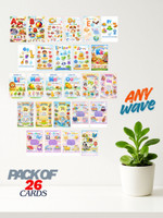 Storybook Style A to Z Alphabet Vocabulary Cards - Pack of 26 Premium 4x6 Inch Kids Learning Posters Photographic Paper(6 inch X 4 inch, BOX PACKING WITH BUBBLE RAPPING)