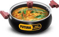 Hawkins Hard Anodised Handi, Biryani Pot with Glass Lid (IACH50G) Handi 5 L with Lid(Hard Anodised, Induction Bottom)