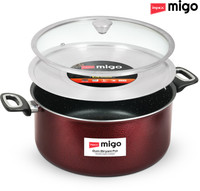 IMPEX Non Stick Dum Biryani Pot 8L Capacity | Sauce Pan 30 cm diameter with Lid 8 L capacity(Aluminium, Non-stick, Induction Bottom)