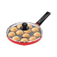 Hawkins 12 Cups Appe Pan, Paniyaram, Litti , Kuzhi Paniyaram, Ponganalu (NAPE20G) Paniarakkal Pan 20 cm diameter with Lid 1.5 L capacity(Aluminium, Glass, Non-stick)
