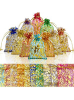 Nyara Premium Jewellery Pouch Shagun Potli Bags Gift bag Dry Fruits Bag (Mixed Color) Pouch(Pack of 50)