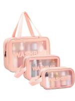 Broview 3 PCS Cosmetic Bag Pouch Transparent Pvc Travel Toiletry Makeup Wash Bag Pouch(Pack of 3)