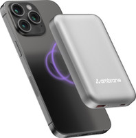 Ambrane 10000 mAh 22.5 W Wireless With MagSafe Power Bank(Silver, Lithium Polymer, Fast Charging, Power Delivery 3.0, Quick Charge 3.0 for Earbuds, Laptop, Mobile, Smartwatch, Tablet, Trimmer)