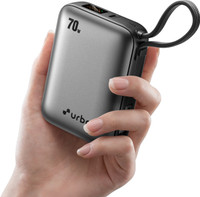 URBN 20000 mAh 70 W Nano Pocket Size Power Bank(Grey, Lithium, Fast Charging, Power Delivery 3.0, Quick Charge 3.0 for Mobile, Laptop, Tablet, Earbuds, Smartwatch)