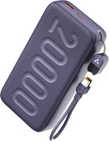Ambrane 20000 mAh 22.5 W Power Bank(Purple, Lithium Polymer, for Mobile, Smartwatch, Earbuds)