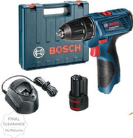 BOSCH GSR 120-LI, with GBA 12V 2.0Ah Battery, GL 1220 CV Charger & Carrying Case - 12V GSR 120-Li Cordless Drill(10 mm Chuck Size)