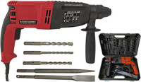 Inditrust 6-Month Warranty 1250w 100% Copper Winding Heavy duty 26mm Electric Reversible Rotary Hammer Machine with 5pc Bit set Pistol Grip Drill(26 mm Chuck Size)
