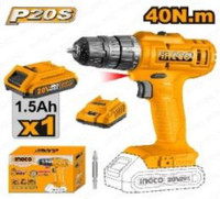 INGCO Powerfull 20V 40 N-M Cordless Drill(10 mm Chuck Size)