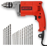 CHESTON 10 mm Drill Machine 400W | 2800 RPM Speed | With 13 HSS Bit & 5 Wall/Brick Bit Drill For Wall Wood Metal | Drill Set with Bits for Home & Professional Use Pistol Grip Drill(10 mm Chuck Size)