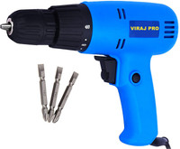 Al Hutaib Tools Viraj pro Screwdriver 10MM R/f Power Drill Machine with Free Bits, 400W, Cordless Drill(10 mm Chuck Size)