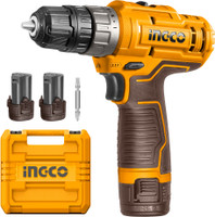 INGCO Cordless Drill Machine, 2pcs 1.5Ah Batteries, 12V, 15+1, 20Nm, Variable Speed, LED, Cordless Drill(10 mm Chuck Size)