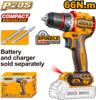 INGCO CDLI206681 Cordless Drill(13 mm Chuck Size)