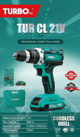 Shiv Enterprise TURBO 21V CORDLESS DRILL MACHINE KIT HID PRO Brushless Dual Speed, 10mm , With 2 x 2v Batteries Collated Screw Gun(Cordless)