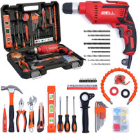 iBELL Tool Kit with Impact Drill TD13-100, 650W, Copper Armature, Chuck 13mm Keyless Power & Hand Tool Kit(115 Tools)