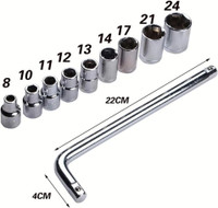 RACCOON 10 Pieces Hand Tools Wrench Set Spanner Set Tool Kit Socket Set Hand Tool Kit(10 Tools)