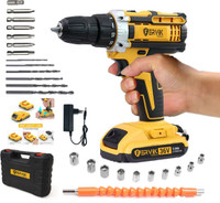 FERVIK FZ-21 Volt Battery operated Screwdriver DOUBLE battery Power & Hand Tool Kit(30 Tools)