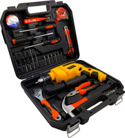 Hillgrove HGCM1382M1 Electric 950W Power Drill Machine Tool Box Tools Kit Set for Home Power & Hand Tool Kit(35 Tools)