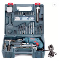 BOSCH GSB 10 RE Corded-Electric Drill Tool Set, 10 mm, 500 Watt(100 Pcs Accessory Set) Power & Hand Tool Kit(100 Tools)