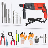 Hillgrove HGCM123M2 1200W-26mm Hammer Drill Machine Forward/Reverse Rotation Power & Hand Tool Kit(9 Tools)
