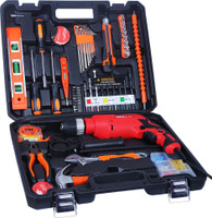 iBELL Tool Kit with Impact Drill TD13-100, 650W, Copper Armature, Chuck 13mm Keyless Power & Hand Tool Kit(115 Tools)