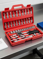 Nyara 46Pcs Mechanic Tool Kits For Household Auto Repair , Chrome Vanadium Steel Hand Tool Kit(46 Tools)