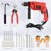 Hillgrove HGCM138M1 700W Drill Machine with Hand Tools and 5Pcs Masonry & Metal Drill Power & Hand Tool Kit(6 Tools)