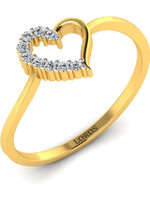 LORDS JEWELS Shy Heart Diamond Ring 18kt Diamond Yellow Gold ring