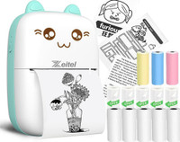 SERPLEX Mini Bluetooth Thermal Printer Portable Label Printer for Android and iOS Blue Single Function Monochrome Ink-Efficient Printer(Label Roll)