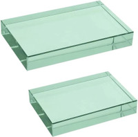 COMETEK Rectangular Refraction Slab/Block, 75mm x 50mm x 18mm - Grounded Edges Solid Prism