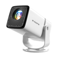 Egate Atom 3X | Native FHD 1080p & 4K Support, 13.0 Android Projector | 300 ISO lm (9000 lm / 1 Speaker / Wireless / Remote Controller) Portable | Netflix Prime | Inbuilt Speaker, ARC-HDMI USB WiFi-6 BT Screen Mirroring Projector(White)