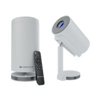 ZEBRONICS Zeb-Pixa Play 30 (2800 lm / 2 Speaker / Wireless / Remote Controller) Portable 1080p Support 100" Screen 90 Tilt Auto Keystone, Netflix HDMI Miracast Projector(White)