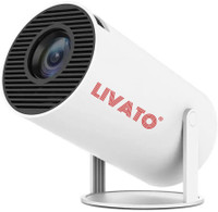 Livato HY300 Pro 4K Support,Native 720P Android 11 Wifi Bluetooth Miracast (5000 lm / 1 Speaker / Wireless / Remote Controller) Portable Projector(White)